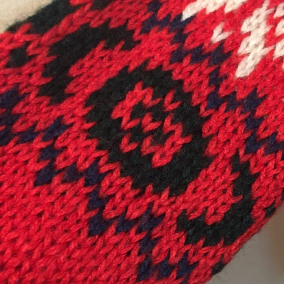 - Pierre Cardin Hand knit red snowflake sweater hand knitted Snowflake ski - Picture 5 of 9